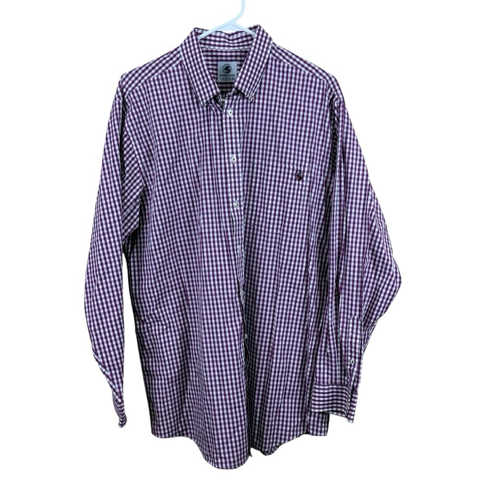 Southern Proper Shirt Mens Large Purple Gingham Check Button Down Long Sleeve